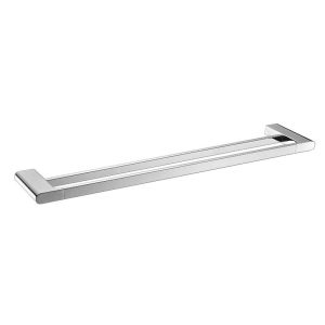600mm KOMPAKT RUND DOUBLE TOWEL RAIL CHROME