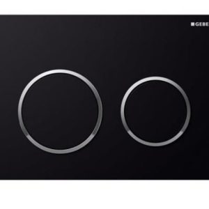 GEBRIT Round Push Plate  Black/Chrome