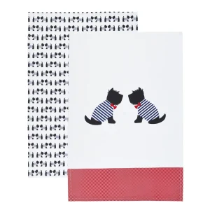 KitchenCraft Westie Dog Tea Towels Set